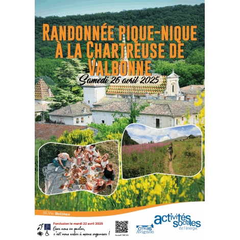 Randonnée pique-nique à la Chartreuse de Valbonne - 26 avril 2025