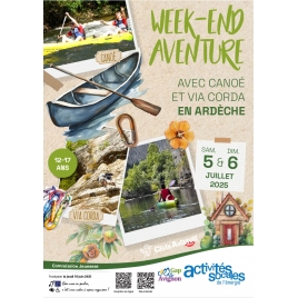 Week-end Aventure avec canoé et via corsa en Ardèche - 5 et 6 juillet 2025 - Jeunesse
