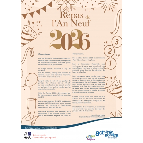 REPAS AN NEUF 29 01 2026 Sisteron Commission Pensionnés